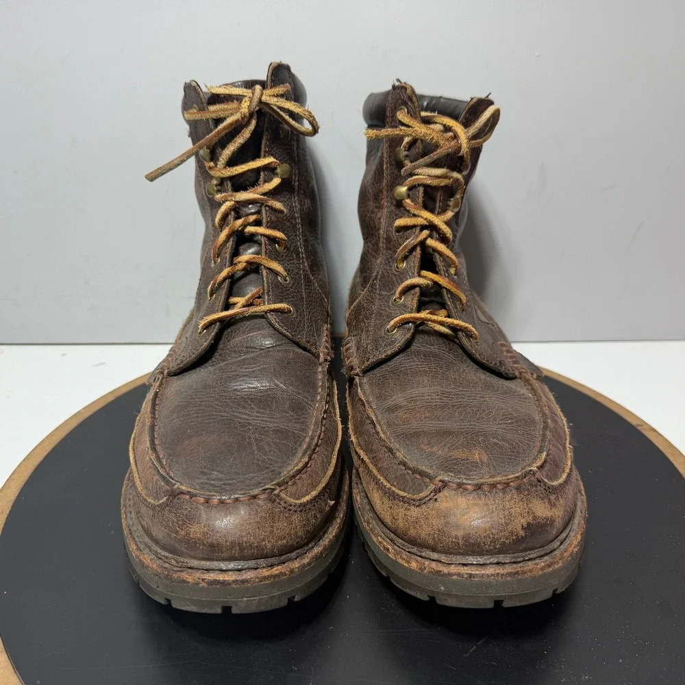 Polo Ralph‎ Lauren Boot Men 13 D Moc Toe Willingcott Brown Leather Rugged Gorp